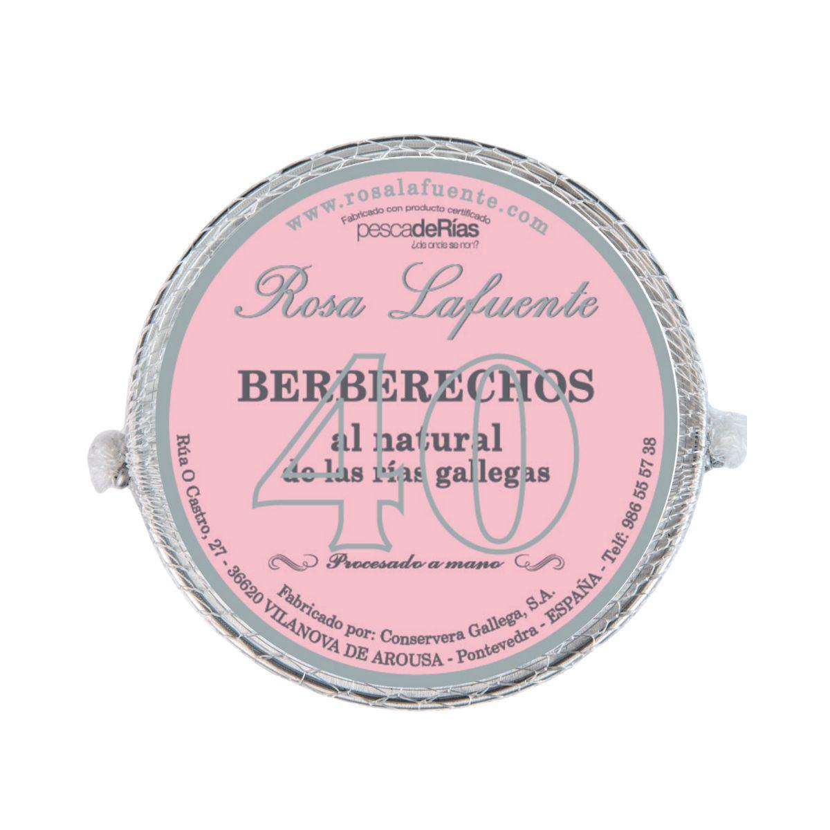 Berberechos al natural 40 pzas | Conservas Rosa Lafuente