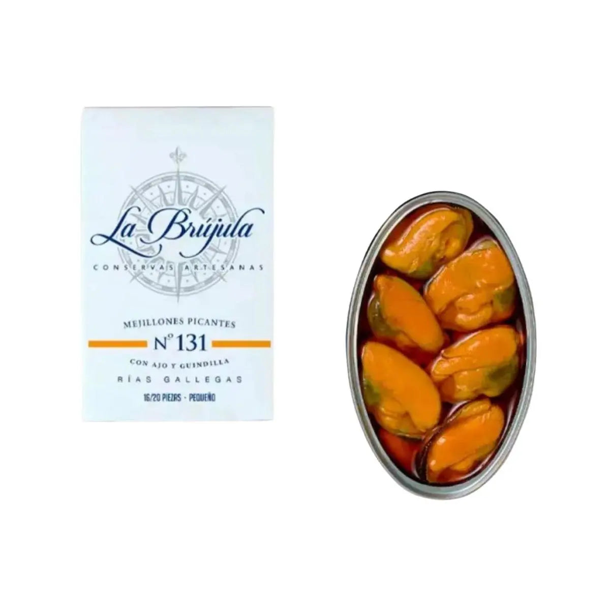 Mejillones fritos Picantes 16/20 piezas | Conservas La Brújula Conservas La Brújula La Tienda de las Conservas
