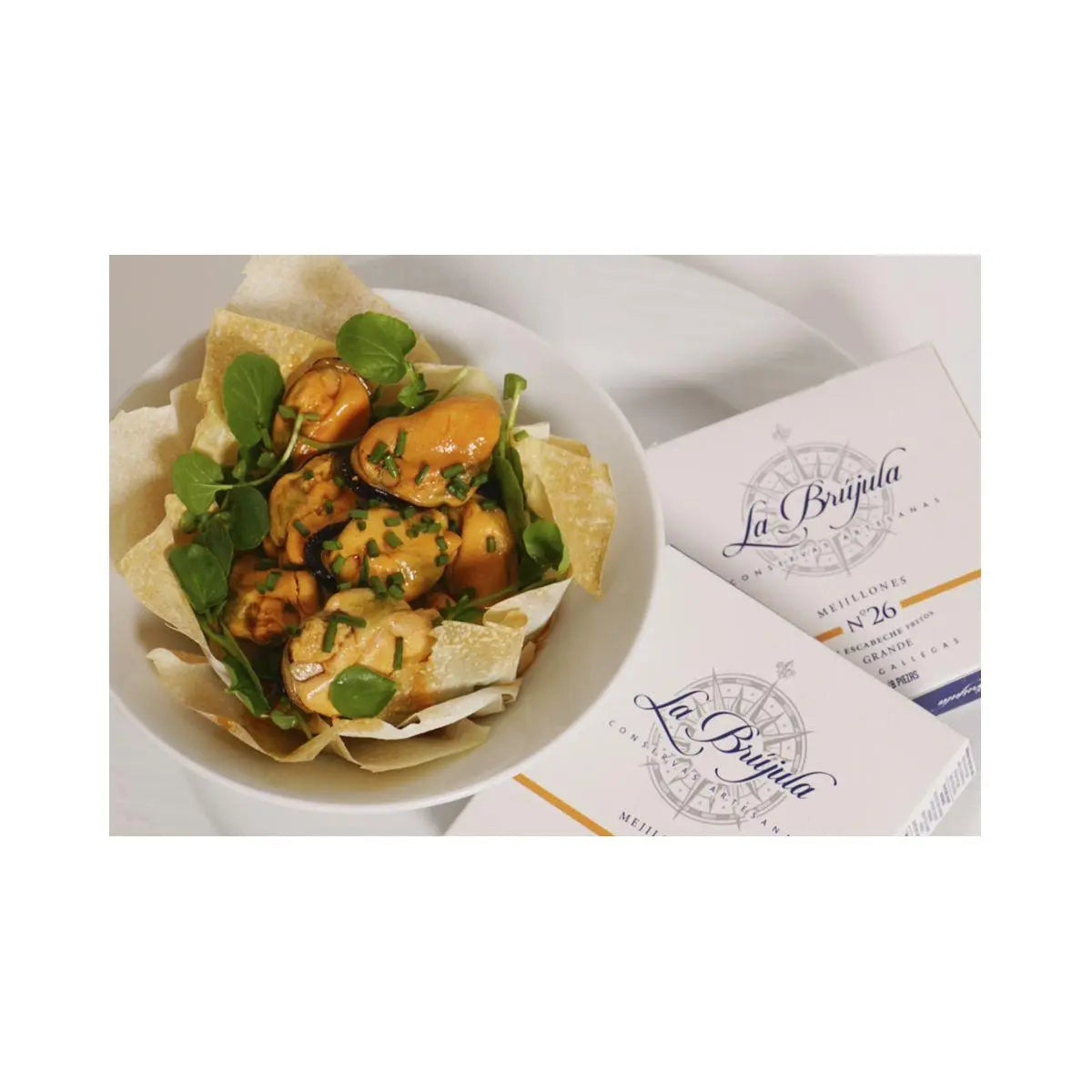 Mejillones fritos en escabeche 6/8 pzas D.O.P | La Brújula Conservas La Brújula La Tienda de las Conservas