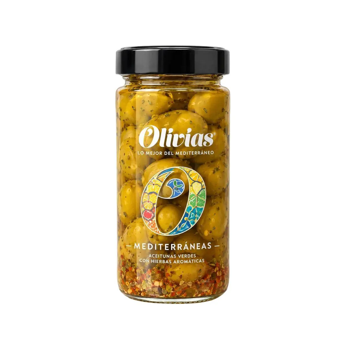 Envase de 350 g de aceitunas mediterráneas gordal de Olivias by Tast