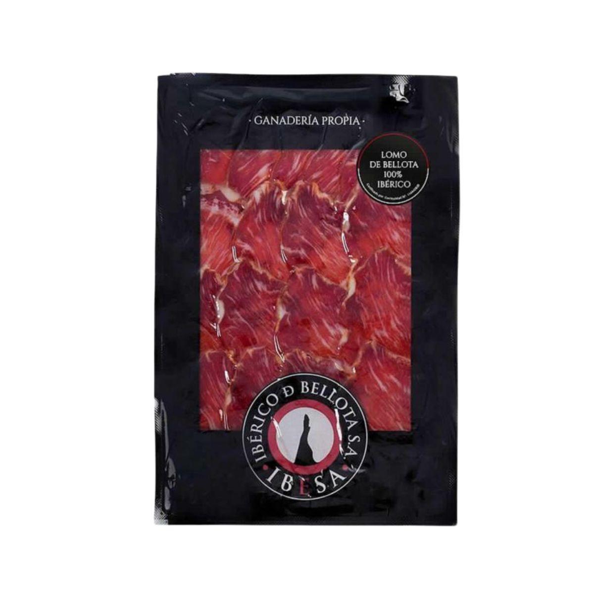Sobre de 100 g de lomo de bellota 100% ibérico loncheado de IBESA