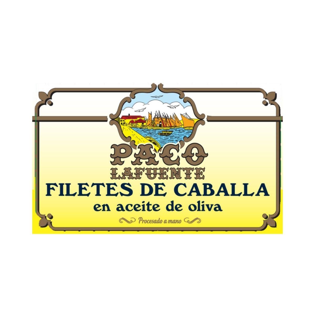 Lata de filetes de caballa en aceite de oliva de Conservas Paco Lafuente