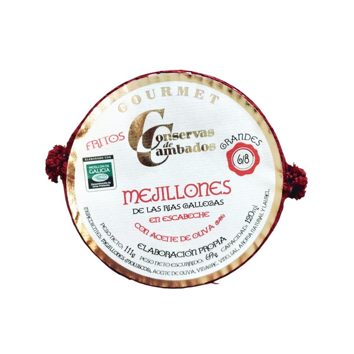 Mejillones Gigantes de las Rías Gallegas en escabeche 6/8 pzas RO-120 | Conservas de Cambados