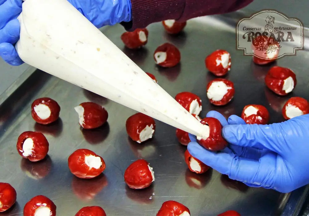 Pimientos Cherry relleno de queso Lata  | Conservas ROSARA Conservas Rosara