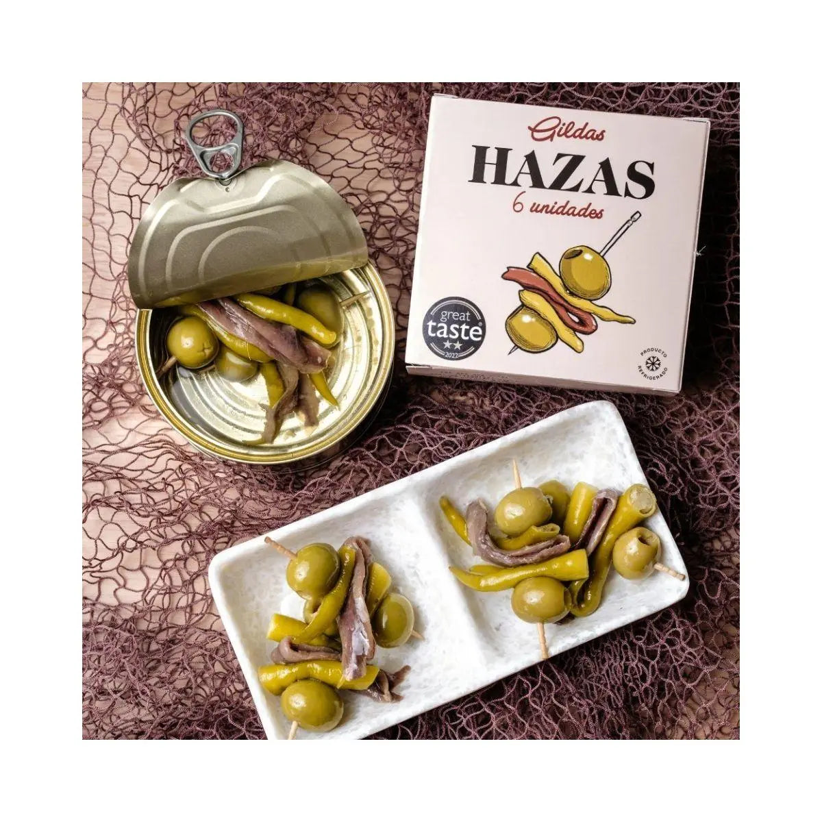 Gildas Artesanas con Anchoa del Cantábrico | Conservas Hazas