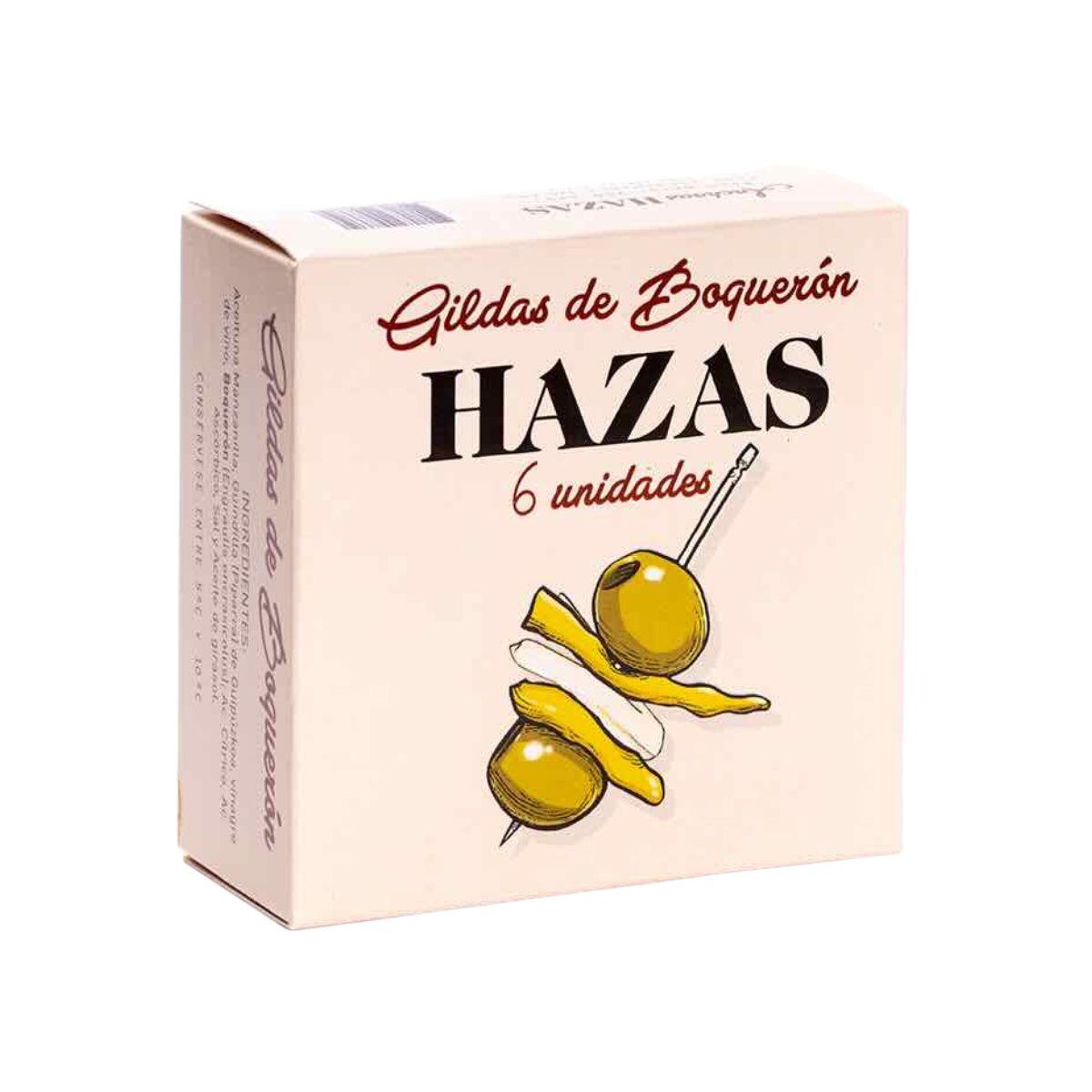 Envase de gildas artesanas con boquerón del Cantábrico de Conservas Hazas