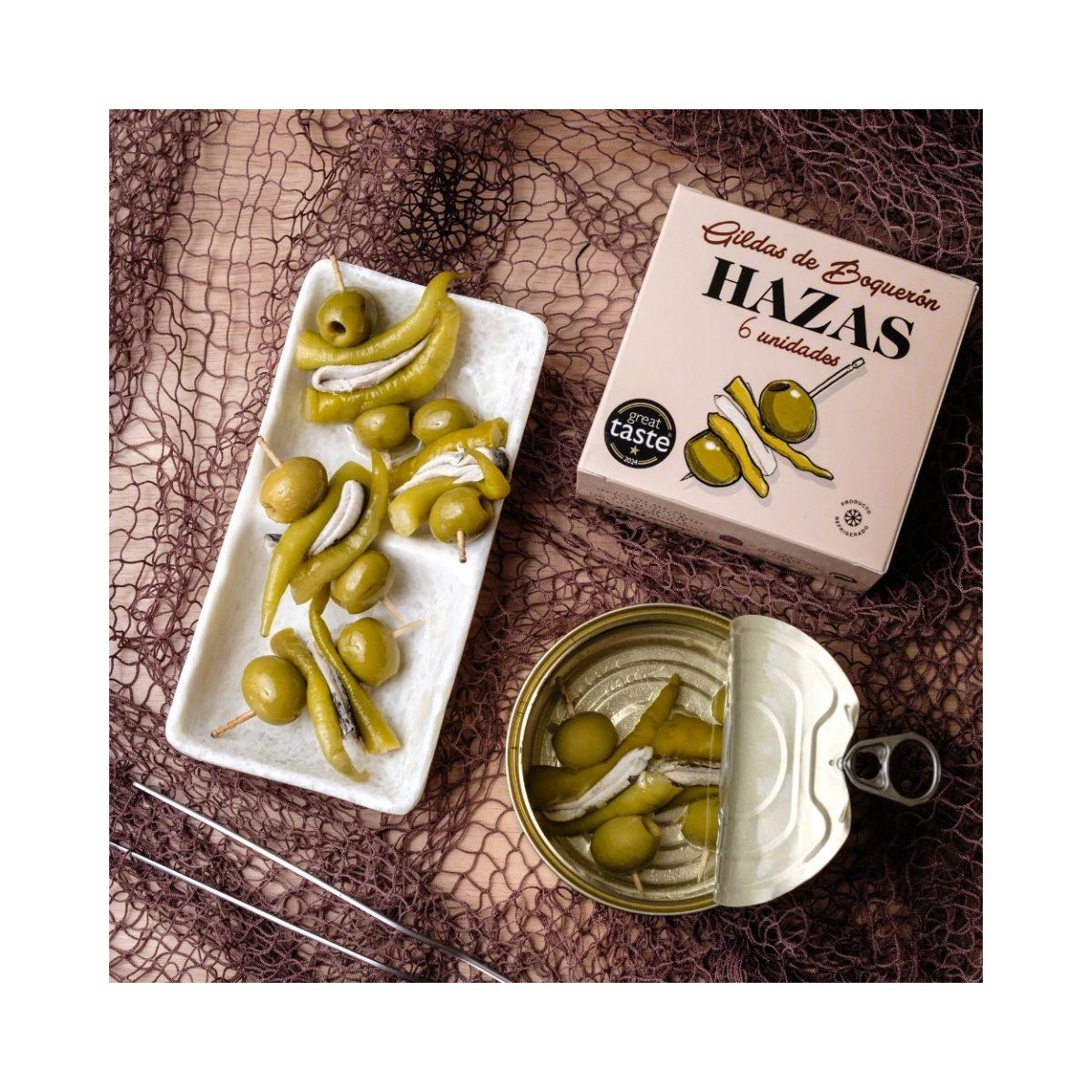 Ración de gildas de boquerón servida para el vermut