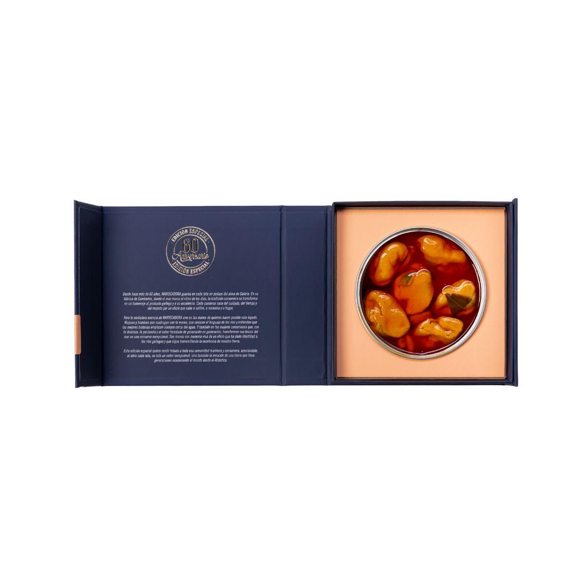 Conserva de mejillones fritos en escabeche de aceite de oliva Mariscadora