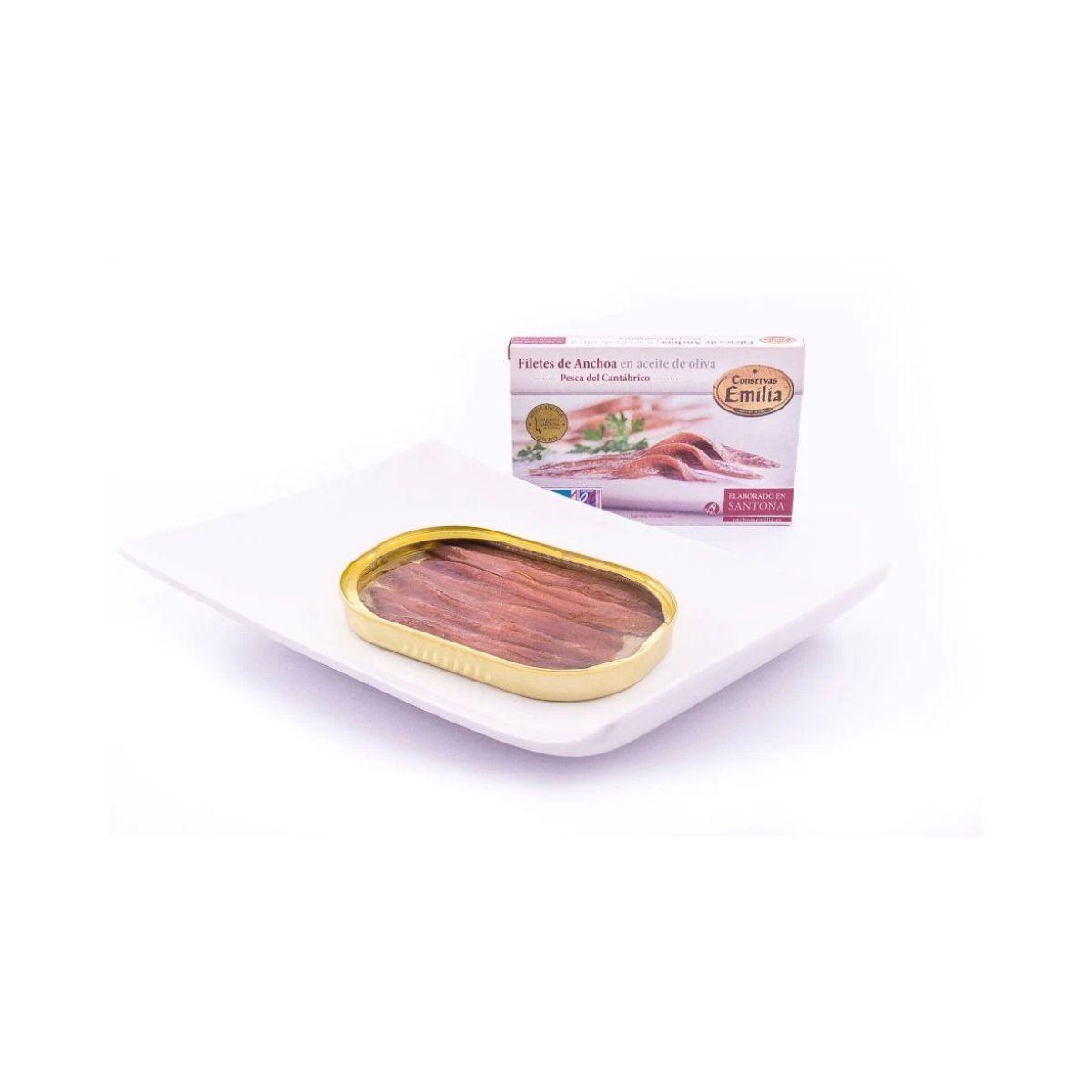 Filetes de Anchoa del Cantábrico en aceite de oliva 115 g 8 Filetes | Conservas Emilia