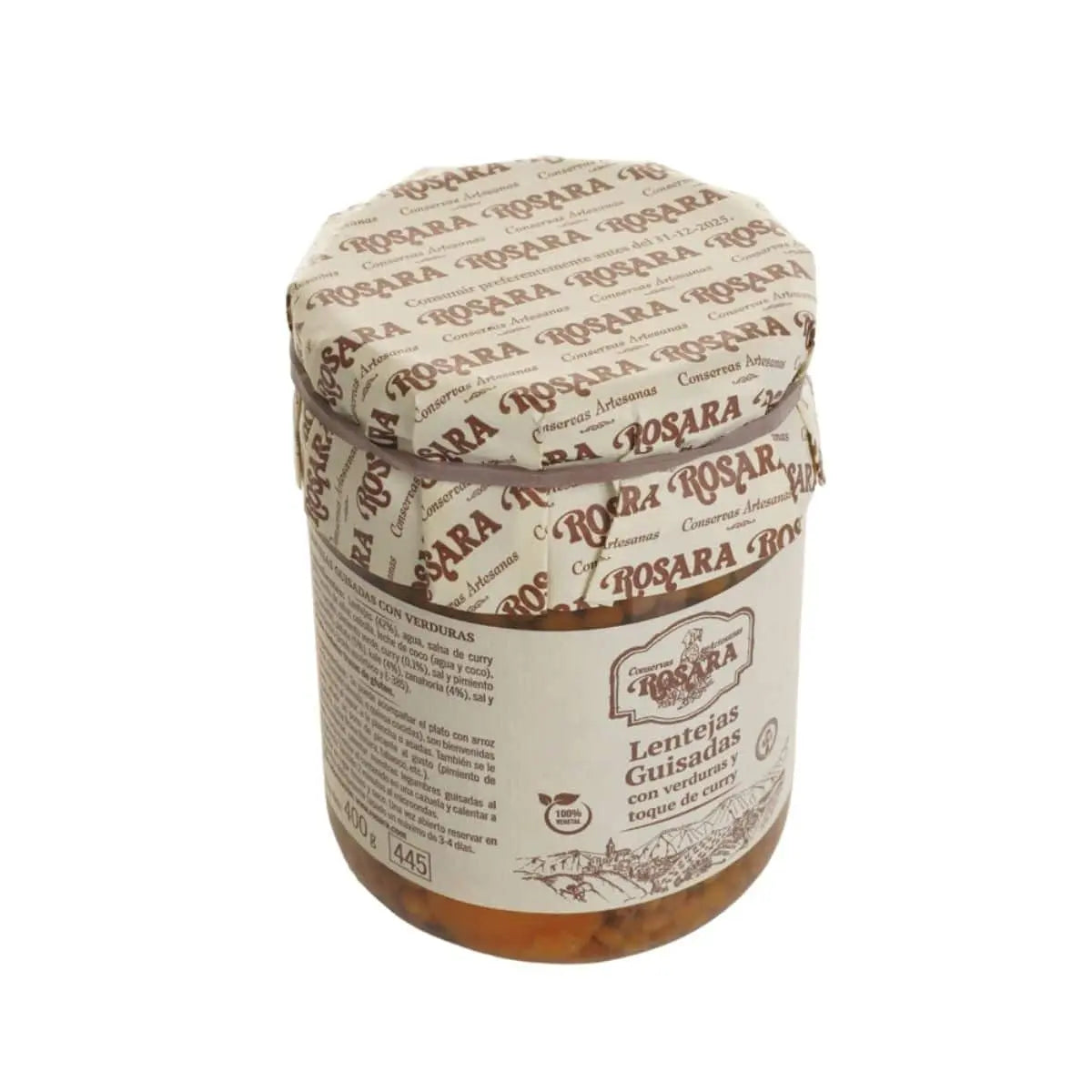 Lentejas guisadas con verduras y curry tarro 425 ml | Conservas Rosara Conservas Rosara