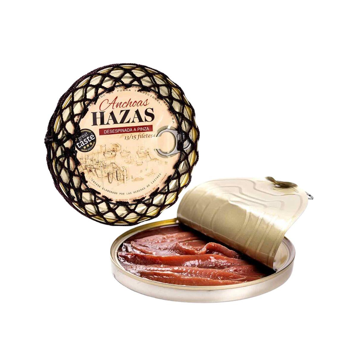 Filetes grandes, rojizos y perfectamente limpios visibles al comprar anchoas hazas 13/15.