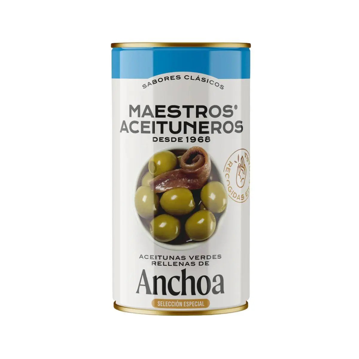 Aceiturnas verdes rellenas de anchoa Maestros Aceituneros