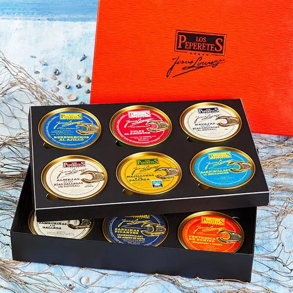 Caja estuche regalo 6/12 latas | Los Peperetes Conservas Los Peperetes