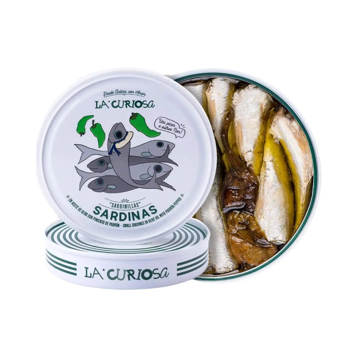 Sardinillas con Pimientos de Padrón Conservas La Curiosa