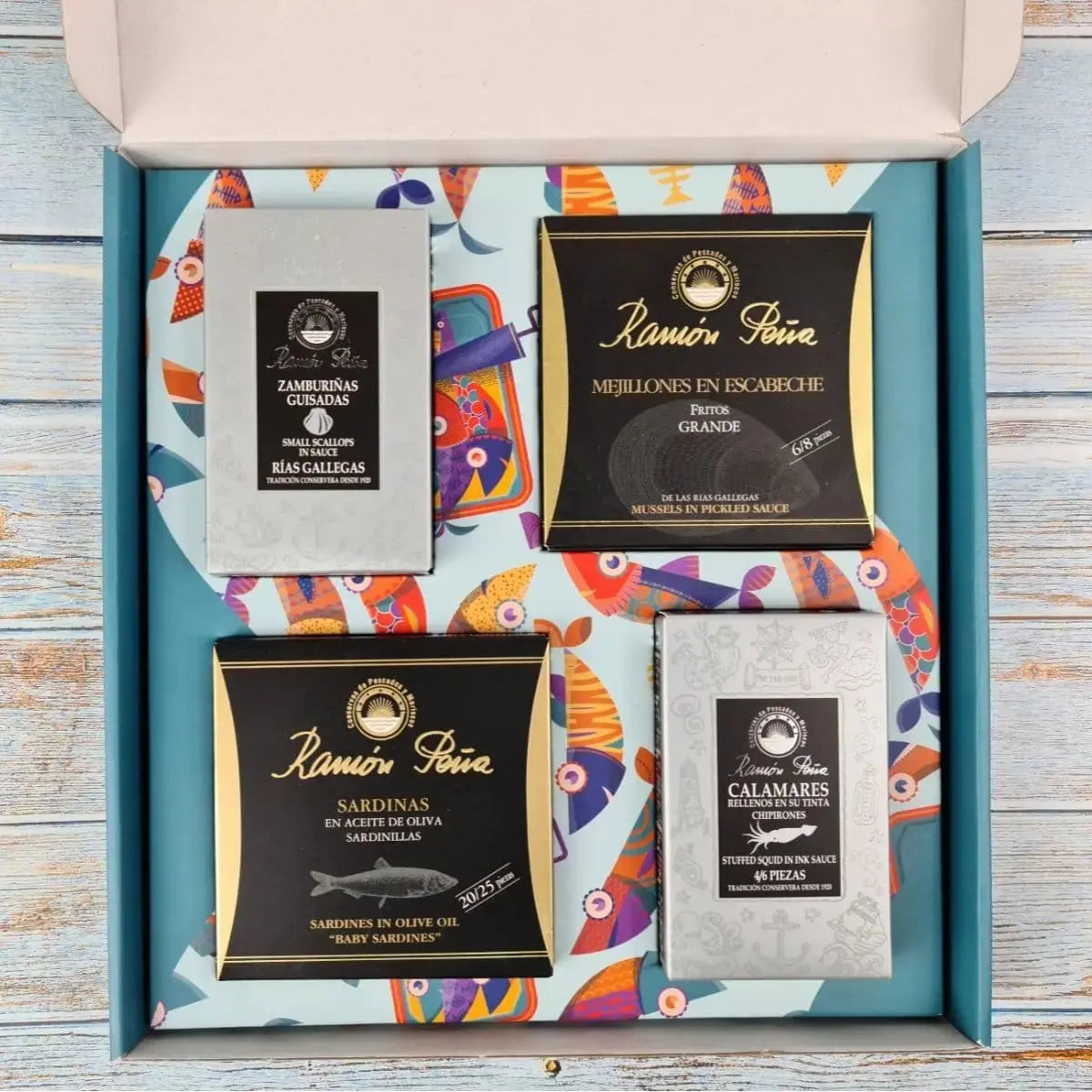 Caja Regalo 4 latas Nº 2 Conservas Ramón Peña