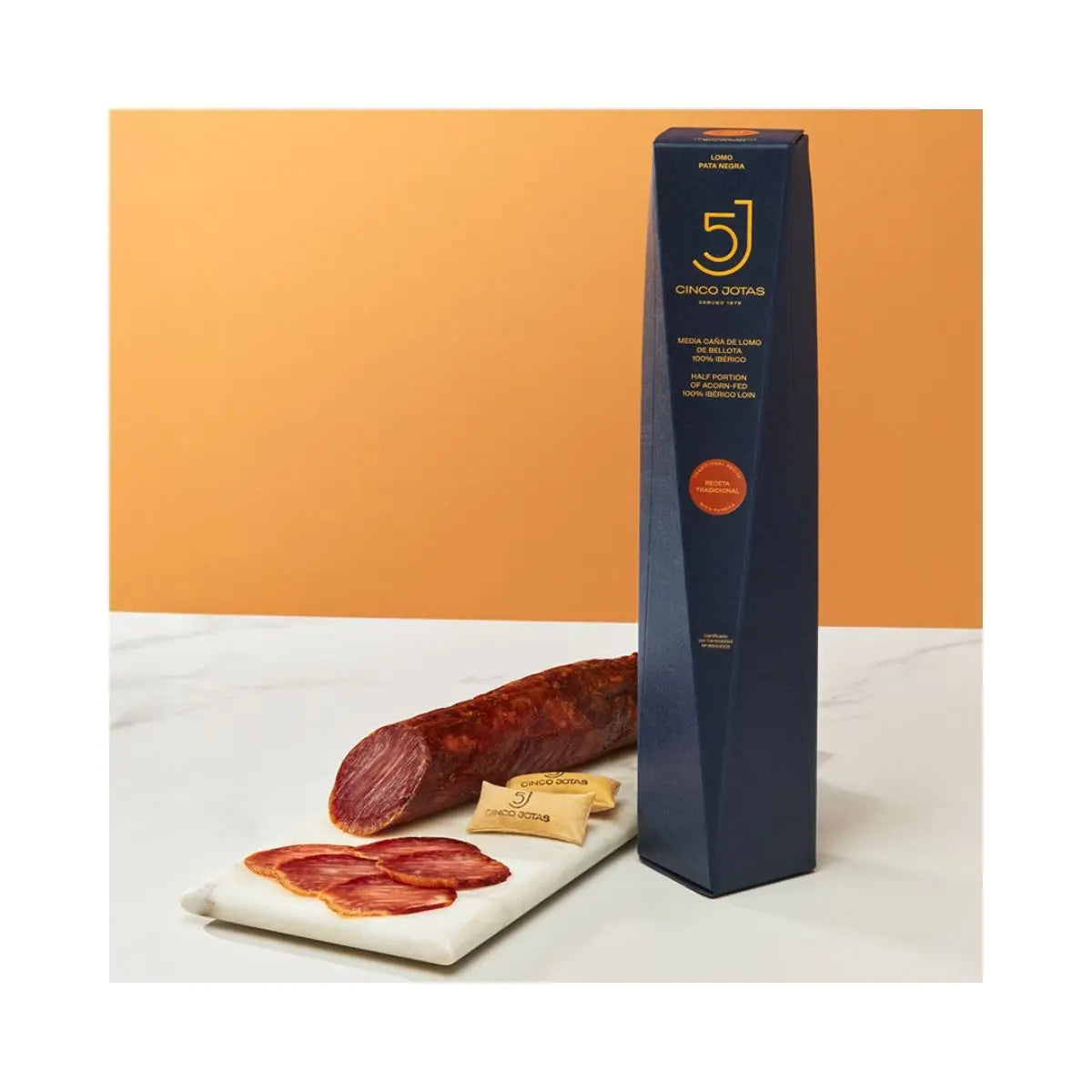 Media caña de lomo Cinco Jotas receta tradicional abierto