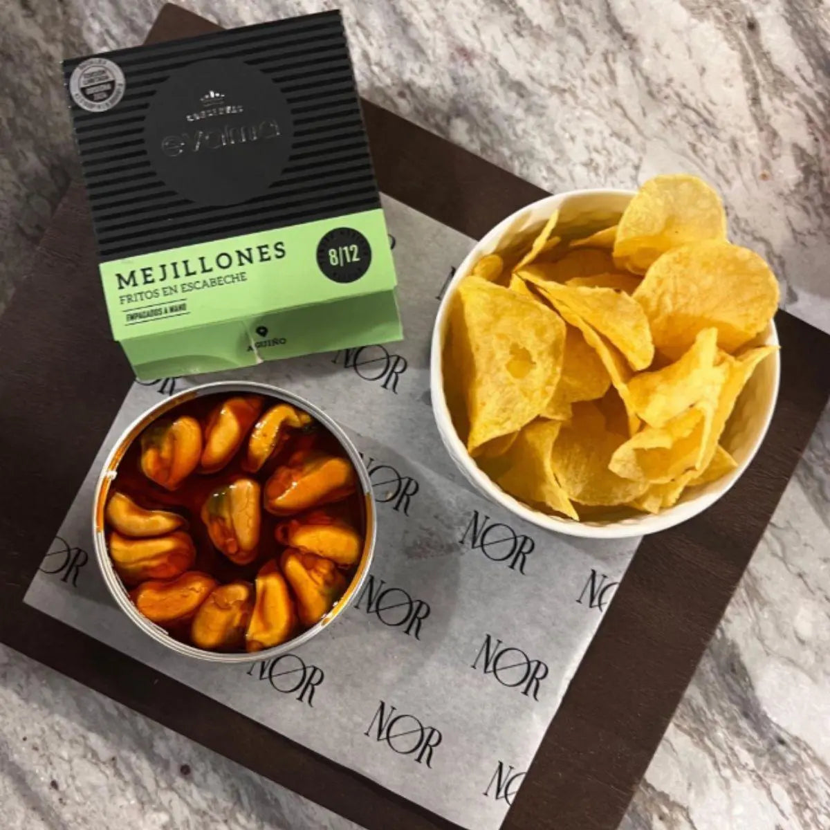 Mejillones fritos en escabeche 8/12 pzas Conservas Evama Conservas Evama