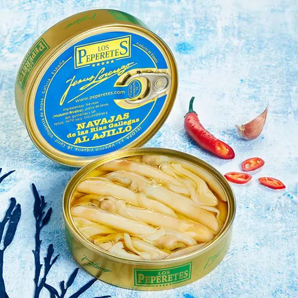 Navajas al ajillo | Conservas Los Peperetes Conservas Los Peperetes