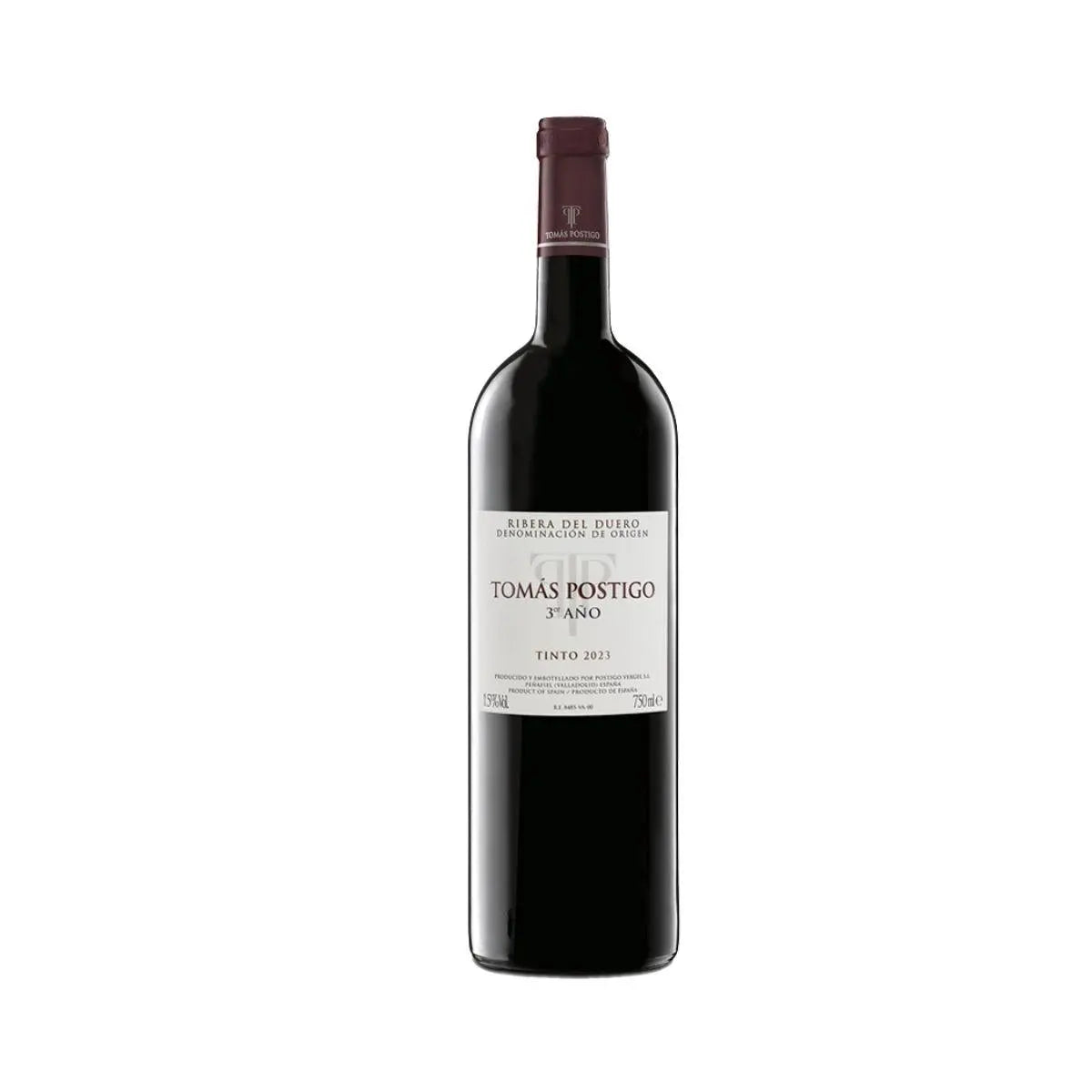Botella de vino tinto Tomás Postigo 3º Año, D.O. Ribera del Duero