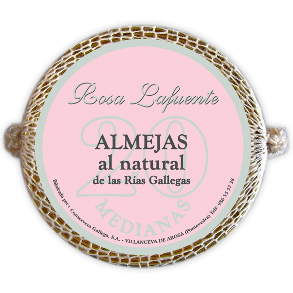Almejas al natural 20 pzas | Conservas Rosa Lafuente Conservas Rosa Lafuente