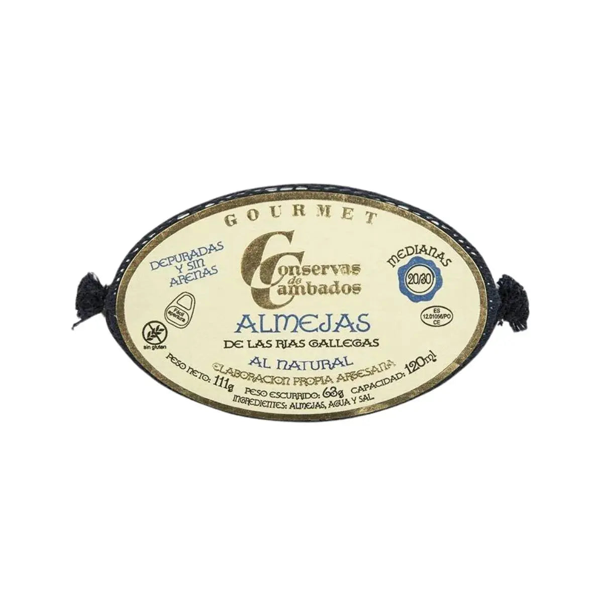 Almejas al natural 20/30 piezas Conservas de Cambados