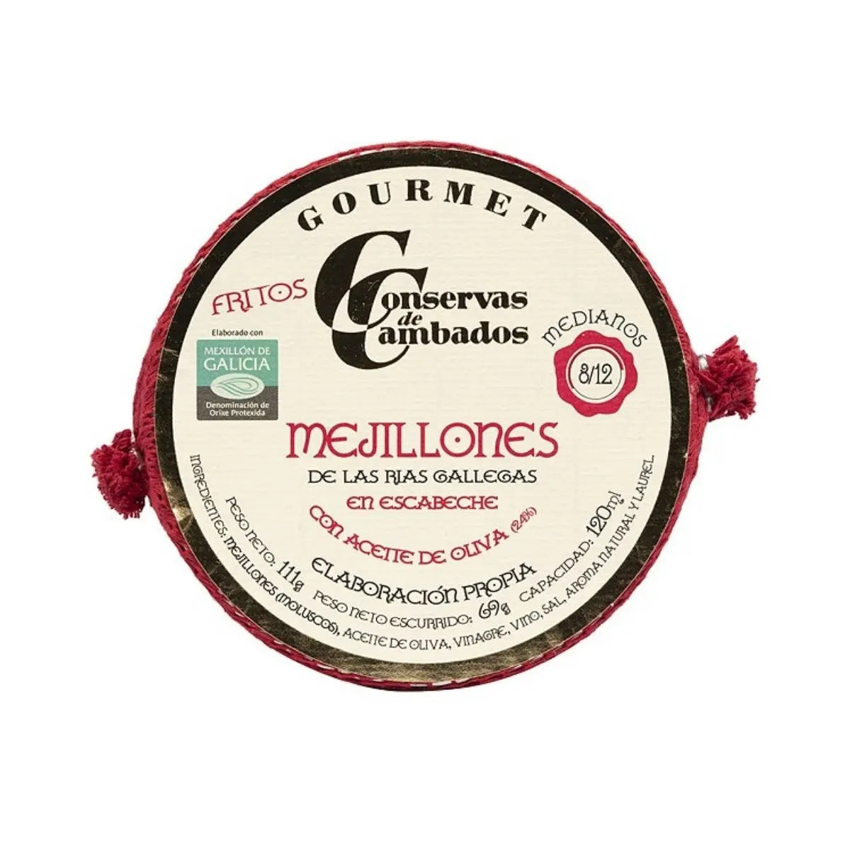 Mejillones en escabeche 8/12 Conservas de Cambados