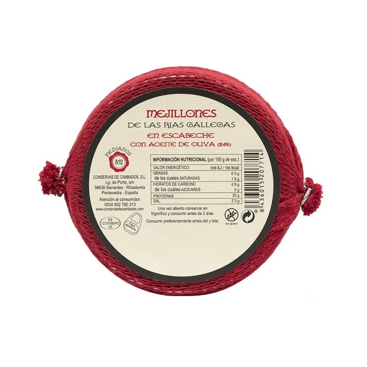 Mejillones escabeche 8/12 pzas