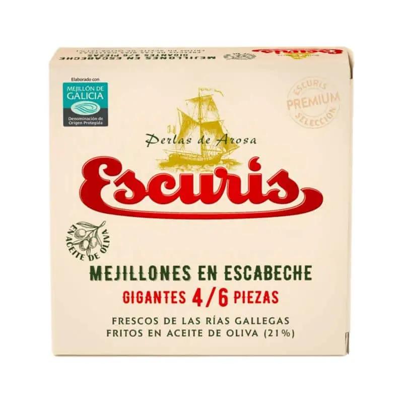 Mejillones en escabeche 4/6 pzas - Conservas Escuris Premium Escuris