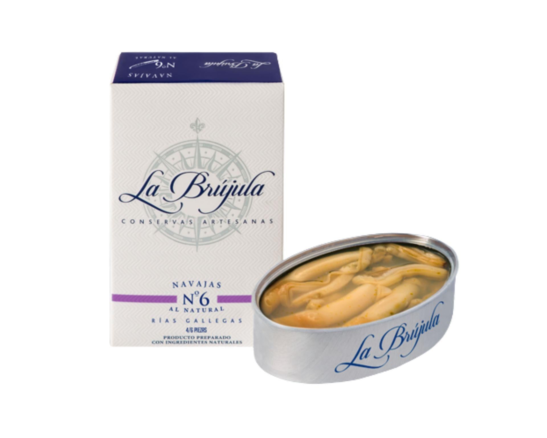 Navajas al natural 4/6 piezas Conservas La brujula
