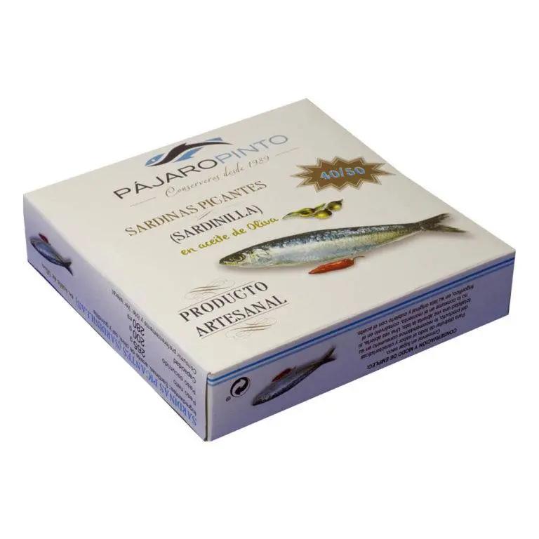 Sardinillas picantes en AOVE 40/50 pzas | Conservas Pájaro Pinto Pajaro Pinto