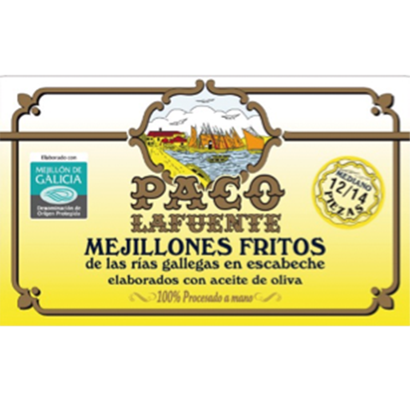 Mejillones en escabeche 12-14 pzas | Conservas Paco Lafuente Conservas Paco Lafuente