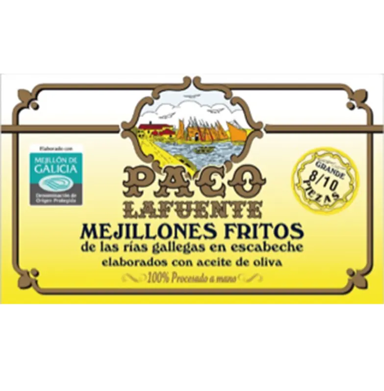 Mejillones GRANDES 8/10 pzas Conservas Paco Lafuente