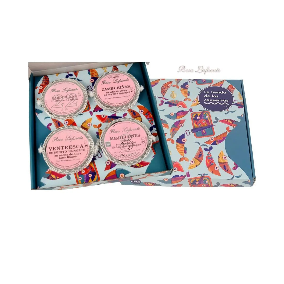 Caja regalo 4 latas Conservas Rosa Lafuente