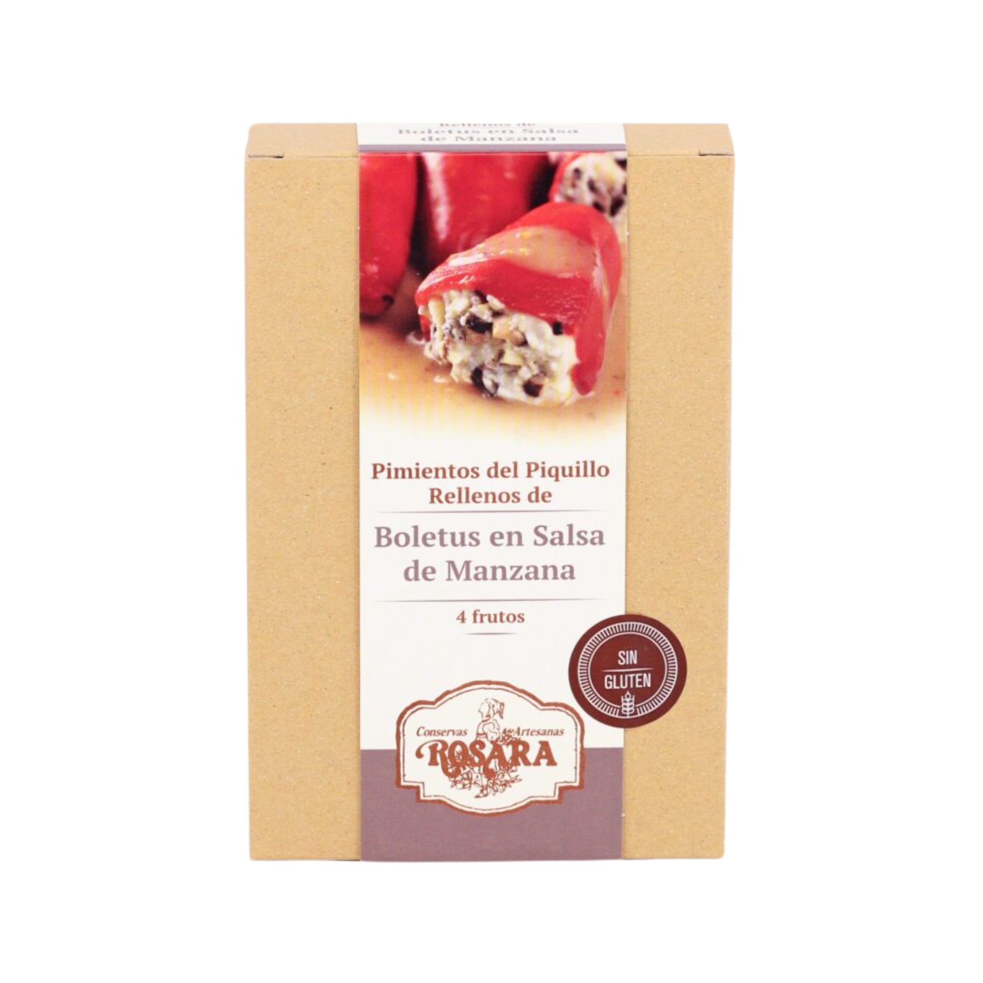 Pimientos del Piquillo Rellenos de Hongos en Salsa de Manzana  | Conservas ROSARA Conservas Rosara