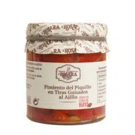 PIQUILLO PEPPERS IN STRIPES GUISADOS AL AJILLO JAR 250 ml. Rosara Preserves